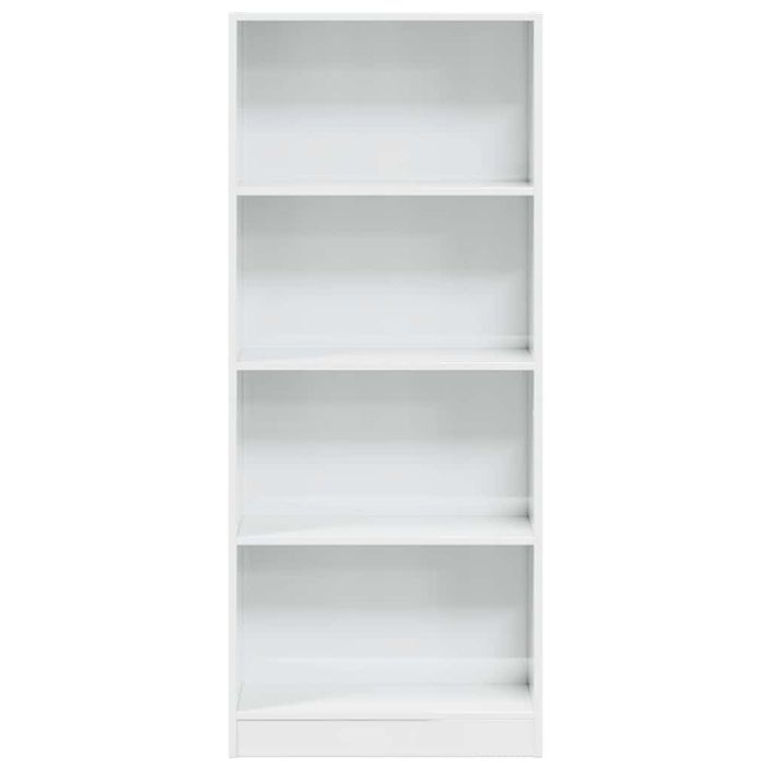 Bibliothèque blanc brillant 60x24x143 cm bois d'ingénierie - Photo n°4