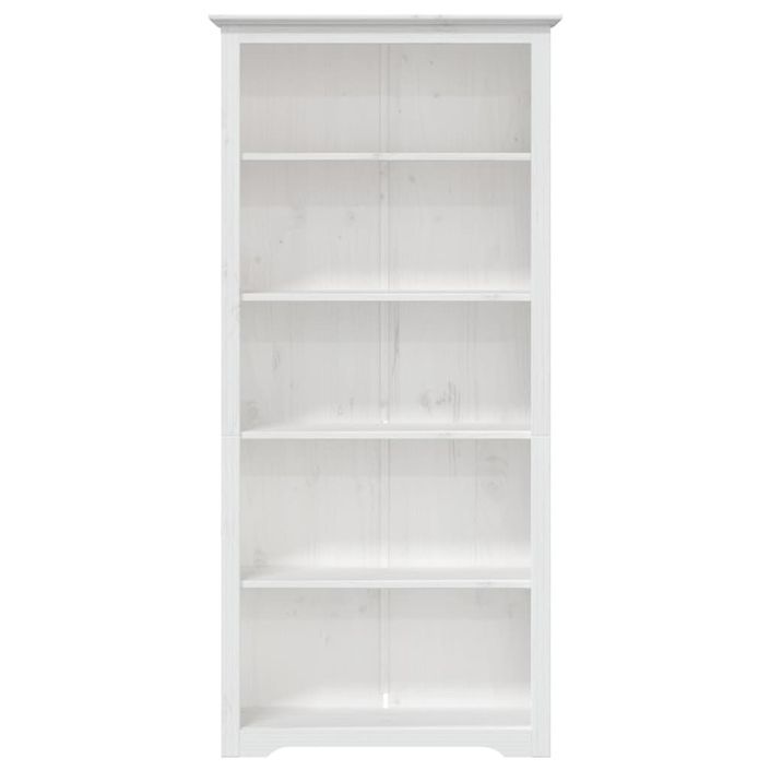 Bibliothèque BODO blanc 80x38x180 cm bois pin massif 5 niveaux - Photo n°3