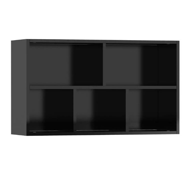 Bibliothèque bois noir brillant Athena 45 cm - Photo n°8
