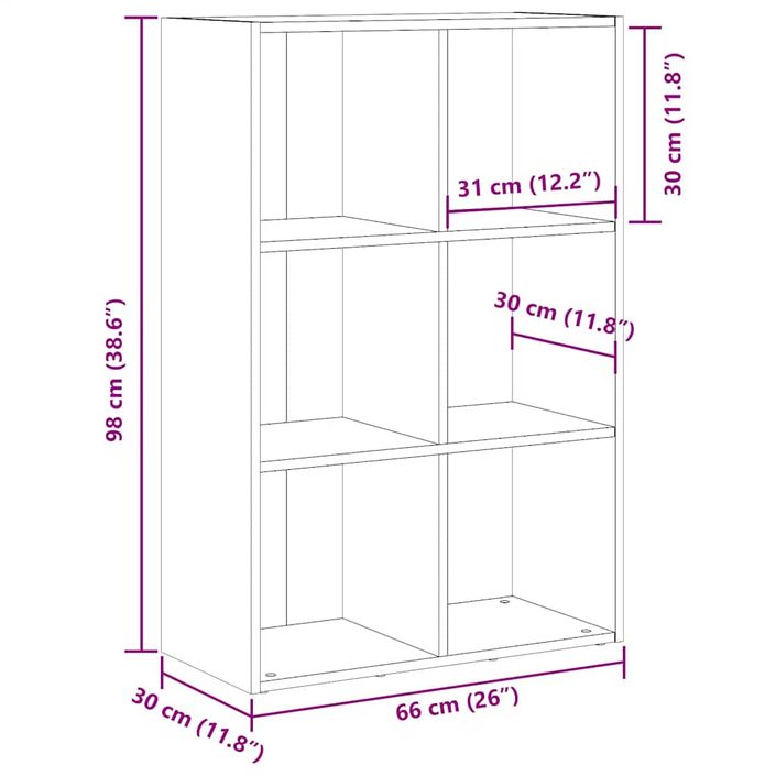 Bibliothèque/Buffet chêne artisanal 66x30x98 cm bois ingénierie - Photo n°11