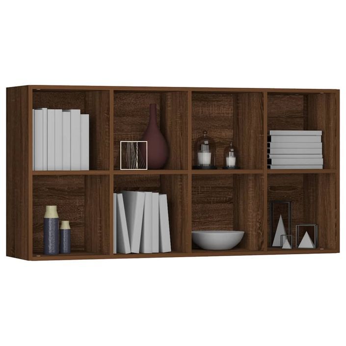 Bibliothèque/Buffet Chêne marron 66x30x130 cm Bois d'ingénierie - Photo n°4