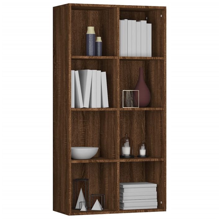 Bibliothèque/Buffet Chêne marron 66x30x130 cm Bois d'ingénierie - Photo n°5