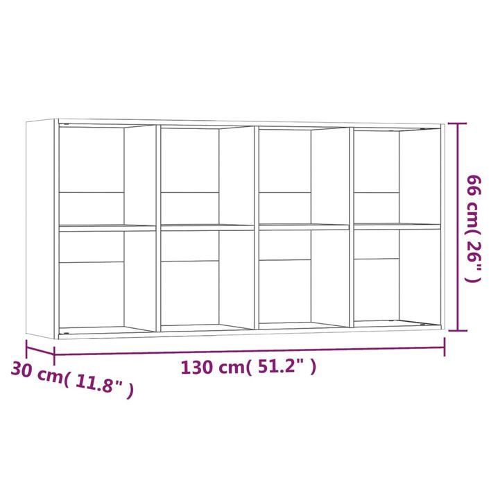 Bibliothèque/Buffet Chêne marron 66x30x130 cm Bois d'ingénierie - Photo n°12