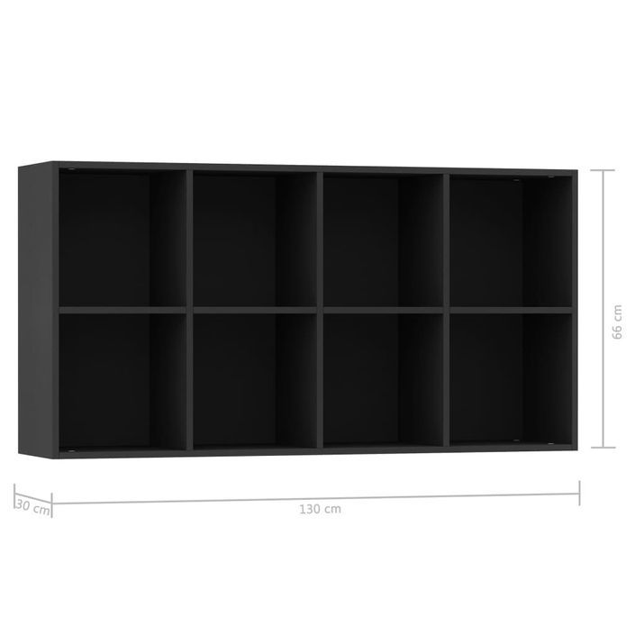 Bibliothèque/Buffet Noir 66 x 30 x 130 cm - Photo n°12