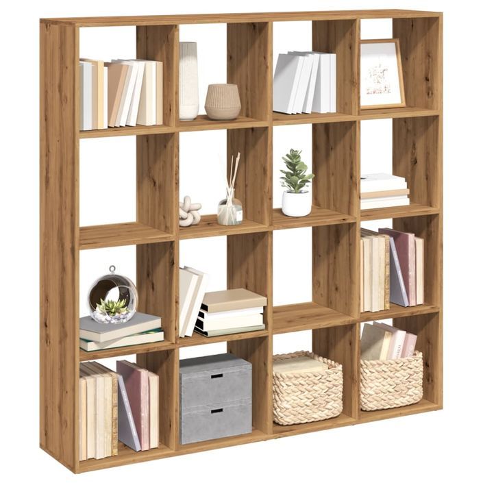 Bibliothèque chêne artisanal 102x29x143 cm bois d'ingénierie - Photo n°4