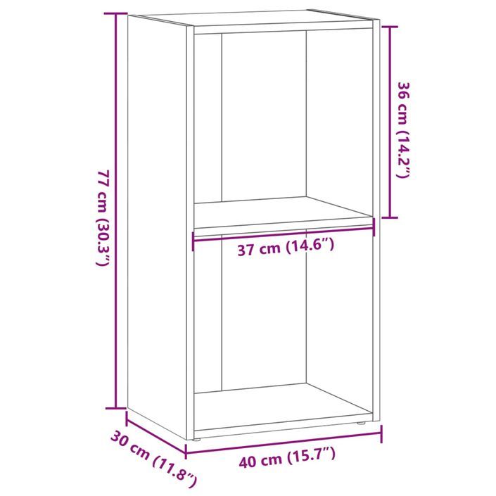 Bibliothèque chêne artisanal 40x30x77 cm bois d'ingénierie - Photo n°9