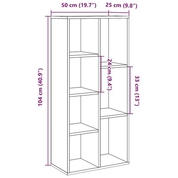 Bibliothèque chêne artisanal 50x25x104 cm - Photo n°10