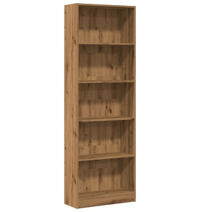 Bibliothèque chêne artisanal 60x24x176 cm bois d'ingénierie - Photo n°2