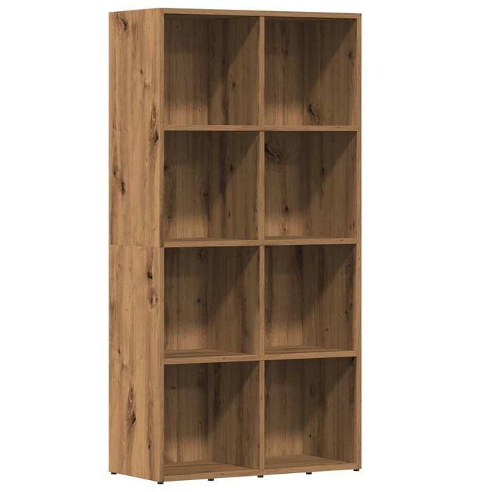 Bibliothèque chêne artisanal 66x30x130 cm bois d'ingénierie - Photo n°2