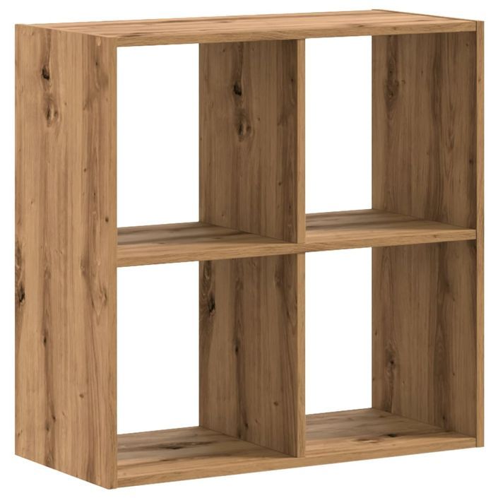 Bibliothèque chêne artisanal 68,5x32x68,5 cm bois d'ingénierie - Photo n°6