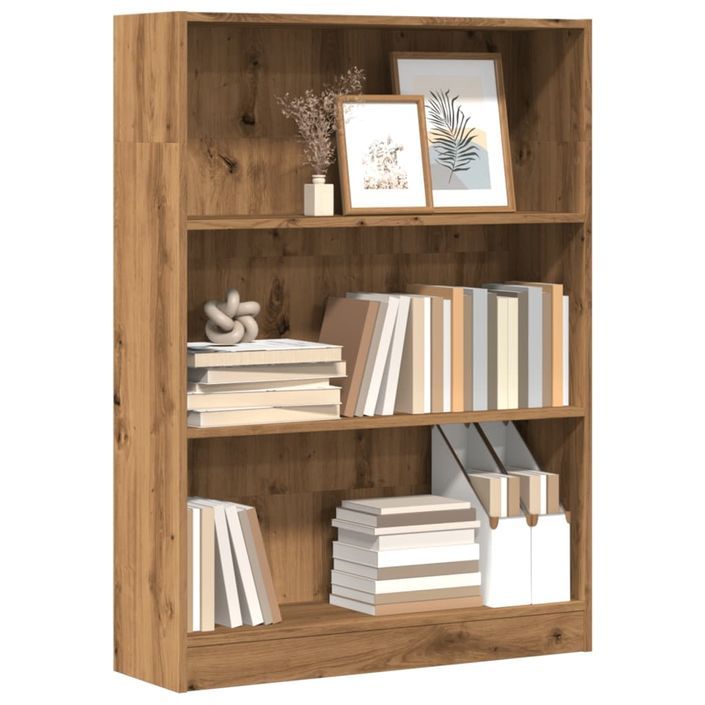 Bibliothèque chêne artisanal 80x24x109 cm bois d'ingénierie - Photo n°1