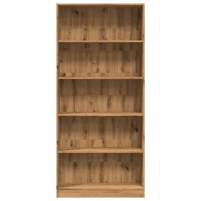 Bibliothèque chêne artisanal 80x24x176 cm bois d'ingénierie - Photo n°4