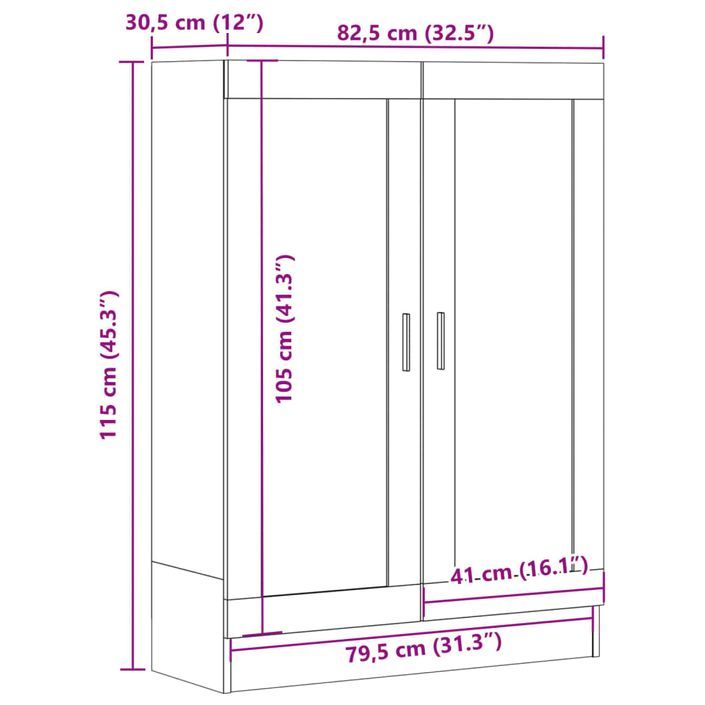 Bibliothèque chêne artisanal 82,5x30,5x115 cm bois d'ingénierie - Photo n°11