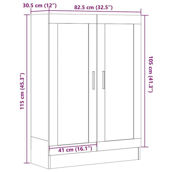 Bibliothèque chêne artisanal 82,5x30,5x115 cm bois d'ingénierie - Photo n°11