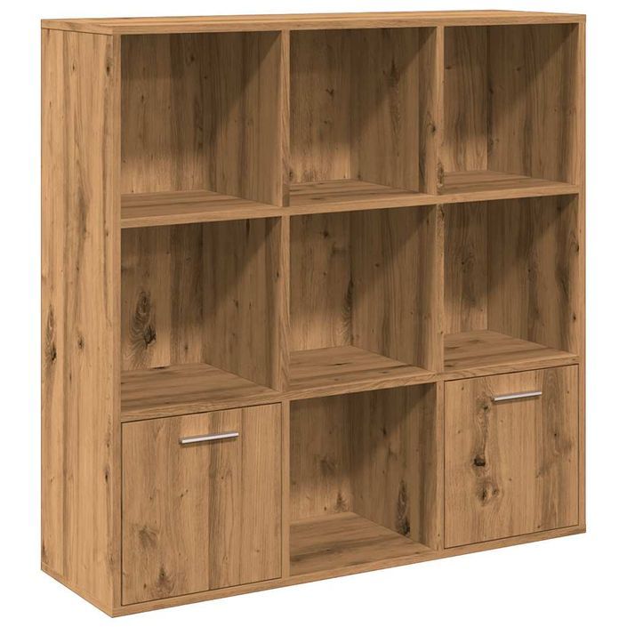 Bibliothèque chêne artisanal 98x29x97,5 cm bois d'ingénierie - Photo n°2