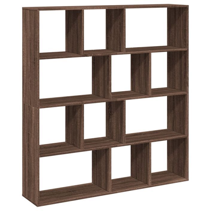 Bibliothèque chêne marron 132x29x141,5 cm bois d'ingénierie - Photo n°2