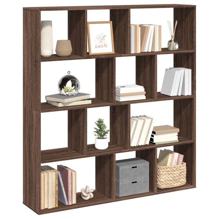 Bibliothèque chêne marron 132x29x141,5 cm bois d'ingénierie - Photo n°4