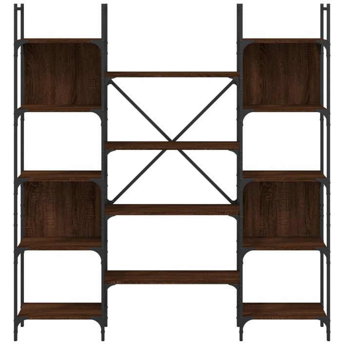 Bibliothèque chêne marron 155,5x24x166,5 cm bois d'ingénierie - Photo n°5