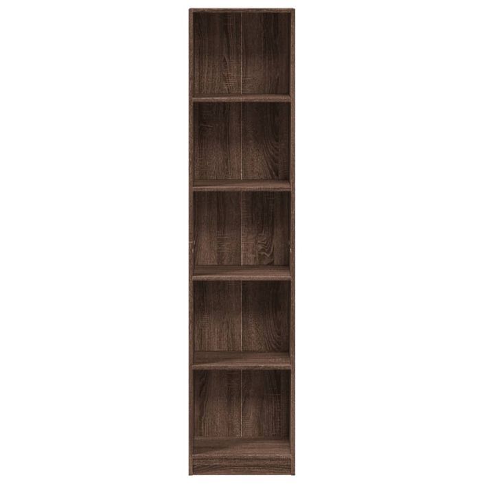 Bibliothèque chêne marron 40x24x176 cm bois d'ingénierie - Photo n°4