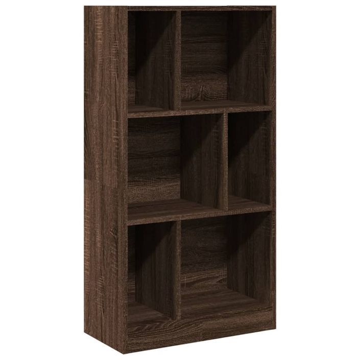 Bibliothèque chêne marron 57x28,5x107,5 cm bois d'ingénierie - Photo n°2