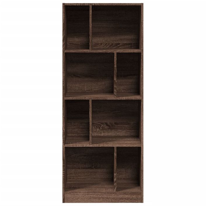 Bibliothèque chêne marron 57x28,5x141 cm bois d'ingénierie - Photo n°4