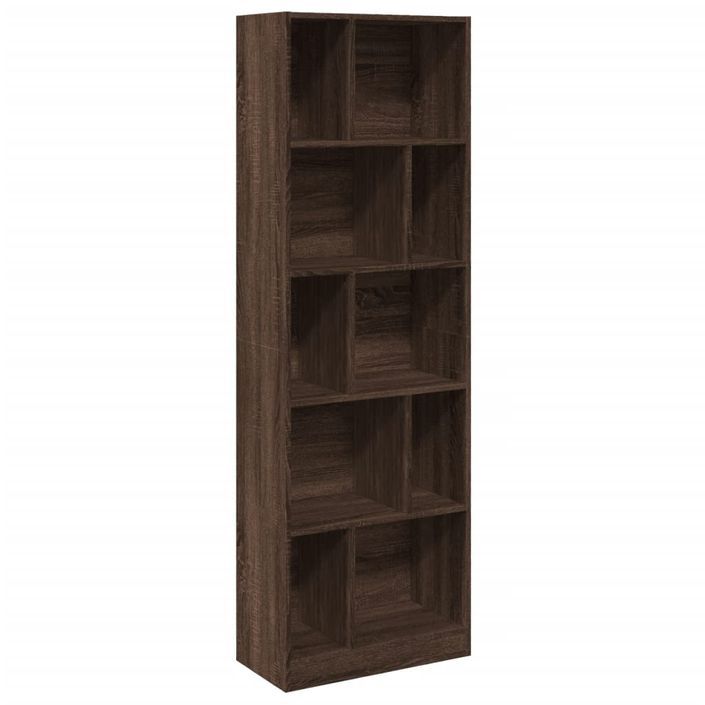 Bibliothèque chêne marron 57x28,5x174 cm bois d'ingénierie - Photo n°2