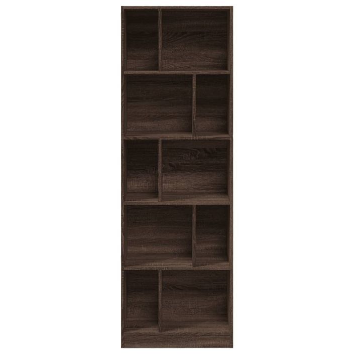 Bibliothèque chêne marron 57x28,5x174 cm bois d'ingénierie - Photo n°4