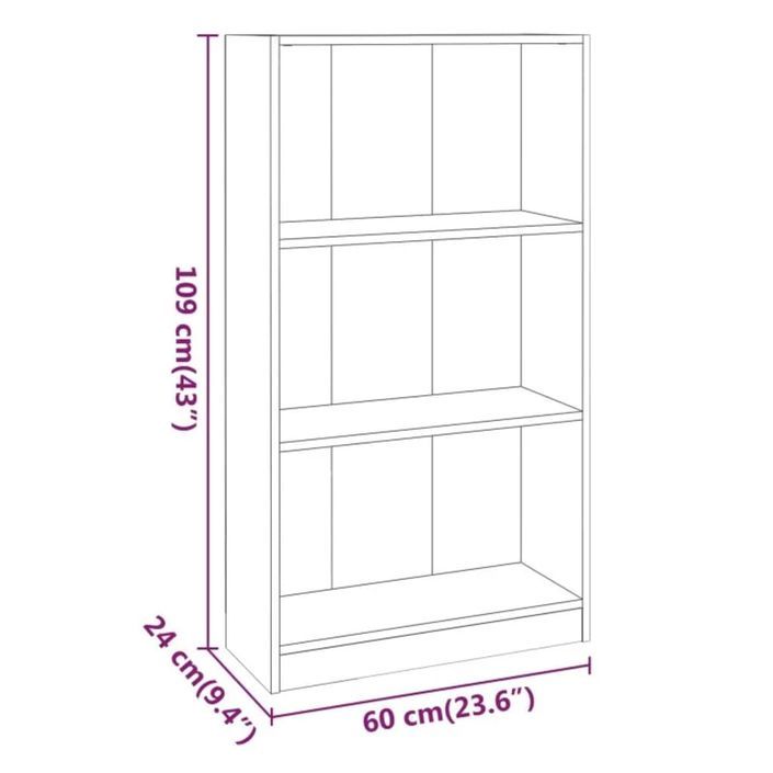 Bibliothèque Chêne marron 60x24x109 cm Bois d'ingénierie - Photo n°7