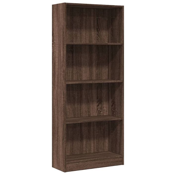 Bibliothèque chêne marron 60x24x143 cm bois d'ingénierie - Photo n°2