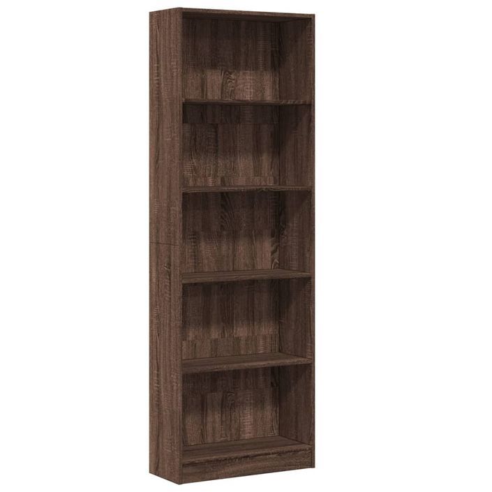 Bibliothèque chêne marron 60x24x176 cm bois d'ingénierie - Photo n°2