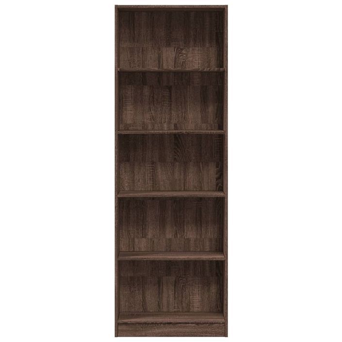 Bibliothèque chêne marron 60x24x176 cm bois d'ingénierie - Photo n°4