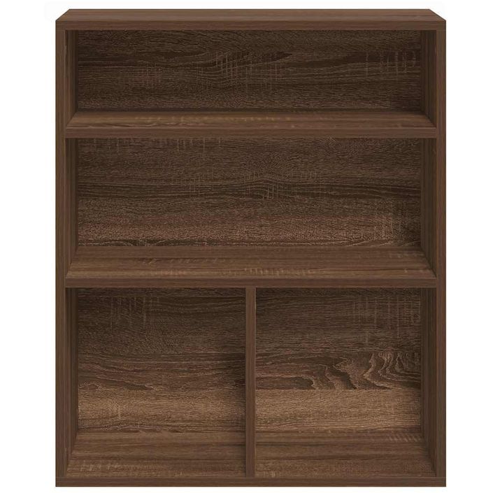 Bibliothèque chêne marron 60x30x71,5 cm bois d'ingénierie - Photo n°4