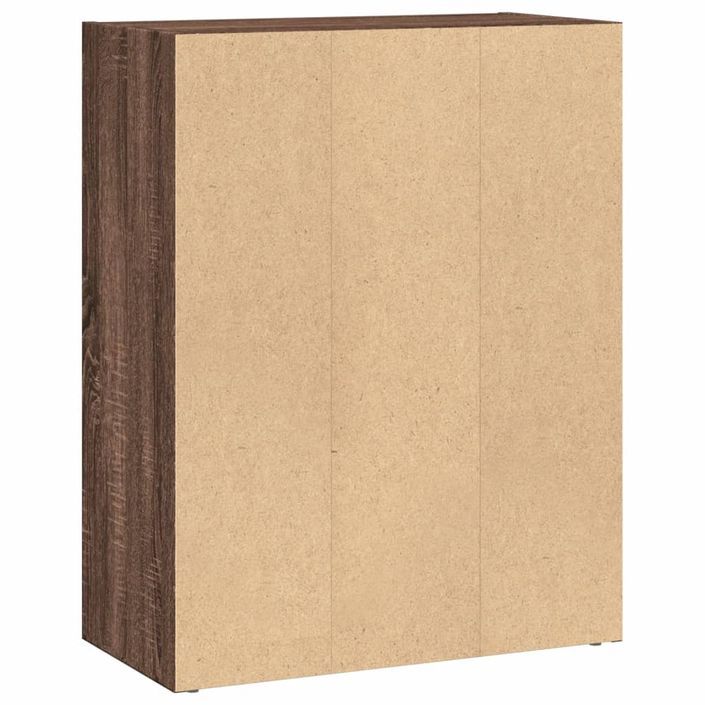 Bibliothèque chêne marron 60x30x77 cm bois d'ingénierie - Photo n°6