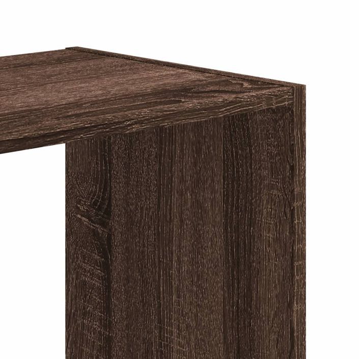 Bibliothèque chêne marron 68,5x32x68,5 cm bois d'ingénierie - Photo n°7