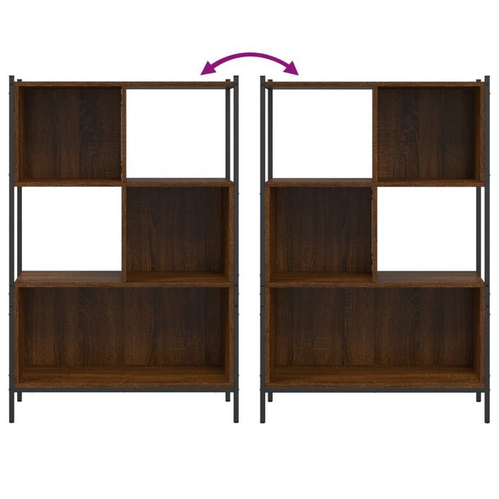 Bibliothèque chêne marron 72x28x109 cm bois d'ingénierie - Photo n°8