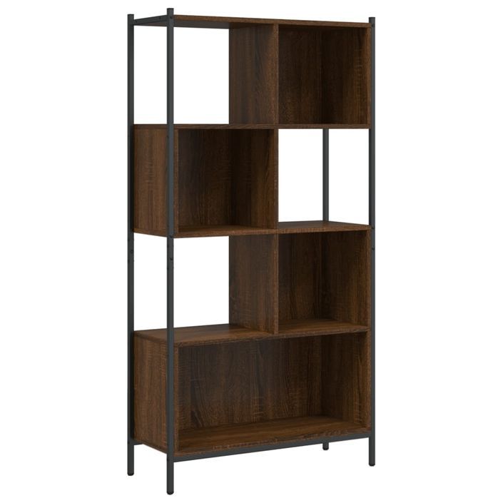 Bibliothèque chêne marron 72x28x172 cm bois d'ingénierie - Photo n°9