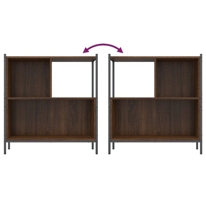 Bibliothèque chêne marron 72x28x77,5 cm bois d'ingénierie - Photo n°8