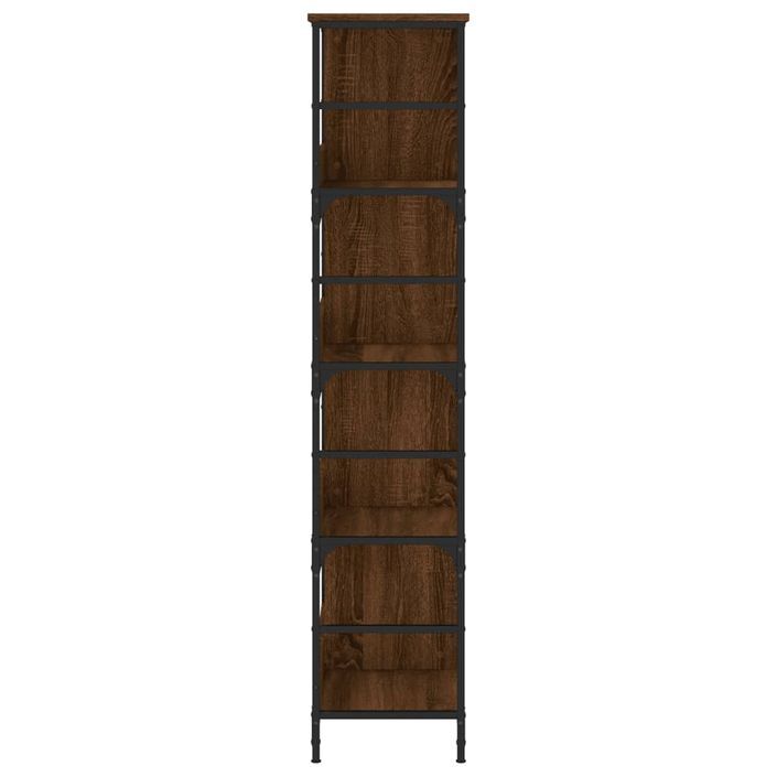 Bibliothèque chêne marron 78,5x33x153 cm bois d'ingénierie - Photo n°5