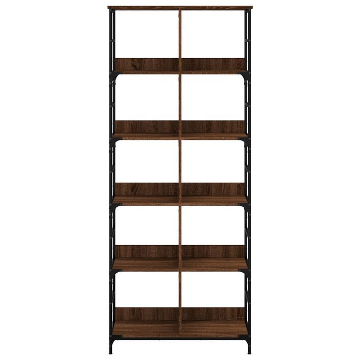 Bibliothèque chêne marron 78,5x33x188,5 cm bois d'ingénierie - Photo n°4