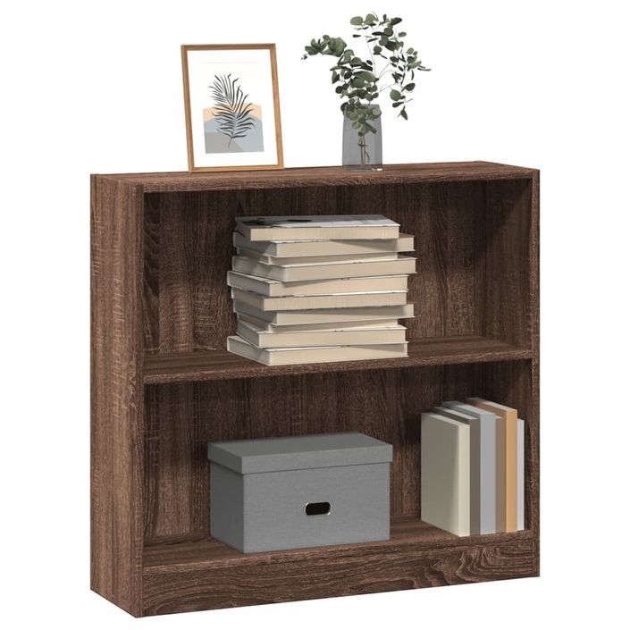 Bibliothèque chêne marron 80x24x76 cm bois d'ingénierie - Photo n°1