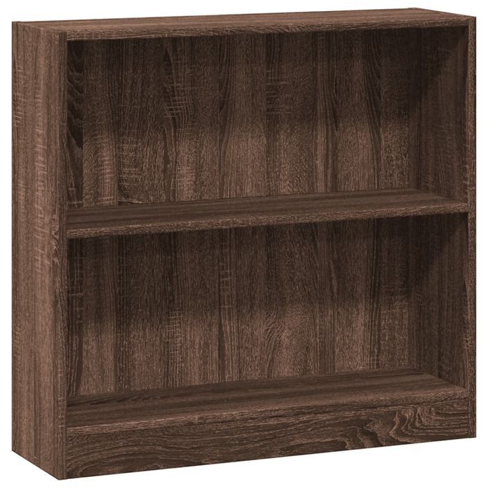 Bibliothèque chêne marron 80x24x76 cm bois d'ingénierie - Photo n°2