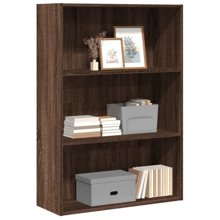 Bibliothèque chêne marron 80x30x114 cm bois d'ingénierie - Photo n°1