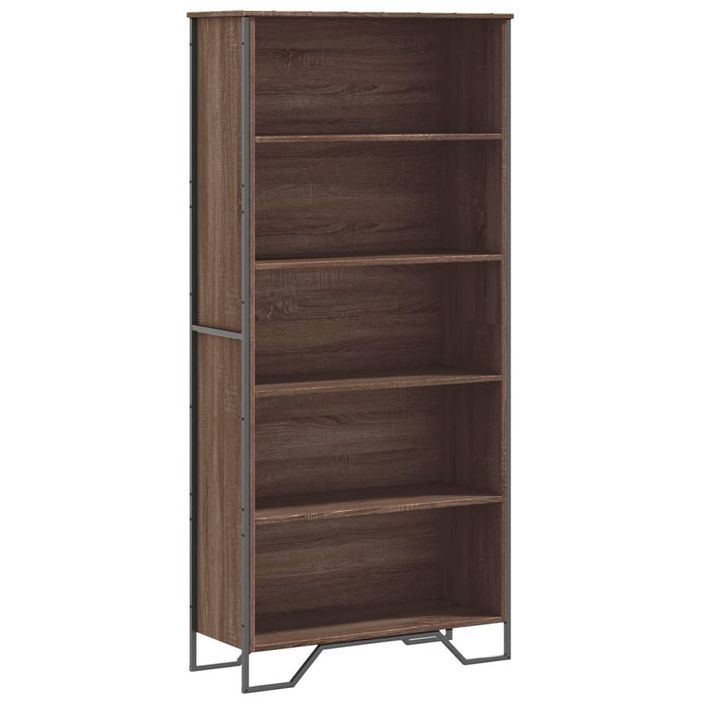 Bibliothèque chêne marron 80x31x169 cm bois d'ingénierie - Photo n°2