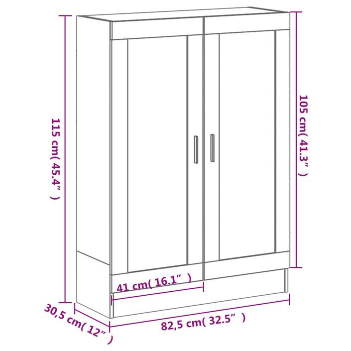 Bibliothèque chêne marron 82,5x30,5x115 cm bois d'ingénierie - Photo n°11