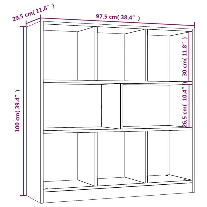 Bibliothèque Chêne marron 97,5x29,5x100 cm Bois d'ingénierie - Photo n°7