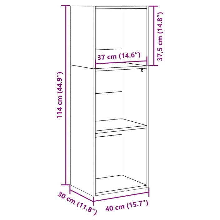 Bibliothèque chêne sonoma 40x30x114 cm bois d'ingénierie - Photo n°9