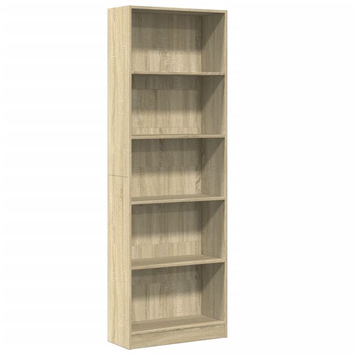 Bibliothèque chêne sonoma 60x24x176 cm bois d'ingénierie - Photo n°2