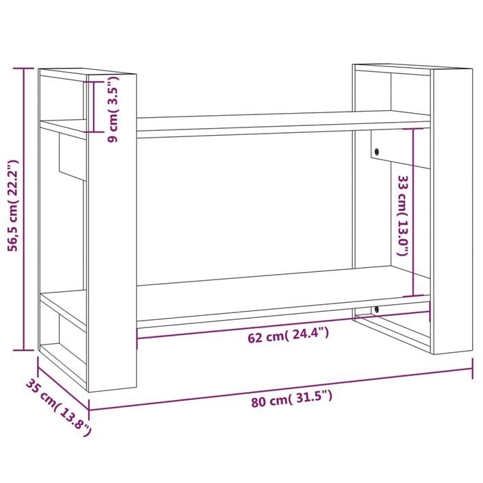 Bibliothèque/Cloison Marron miel 80x35x56,5 cm Pin solide - Photo n°8