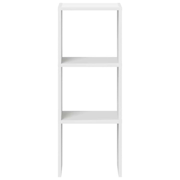 Bibliothèque empilable blanc 30x30x80 cm bois d'ingénierie - Photo n°4