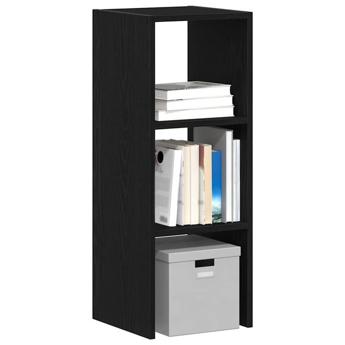 Bibliothèque empilable chêne noir 30x30x80 cm bois d'ingénierie - Photo n°1